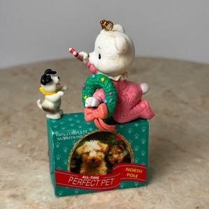 Vintage Perfect Pet‎ Christmas Ornament 1996 Lustre Fame Purple Dress